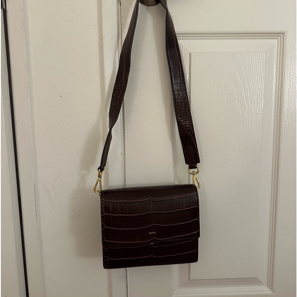 JW PEI | Mini Flap Crossbody in Brown Croc - Picture 5 of 10